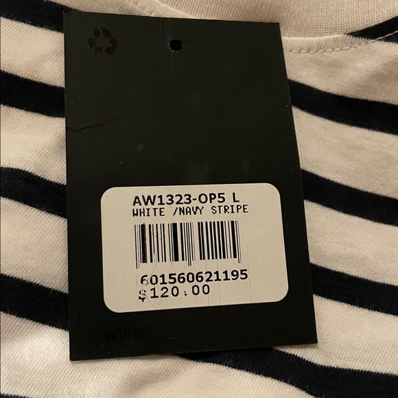 ATM Anthony Thomas Melillo Black and White Striped Long Sleeve Tee - Picture 6 of 6